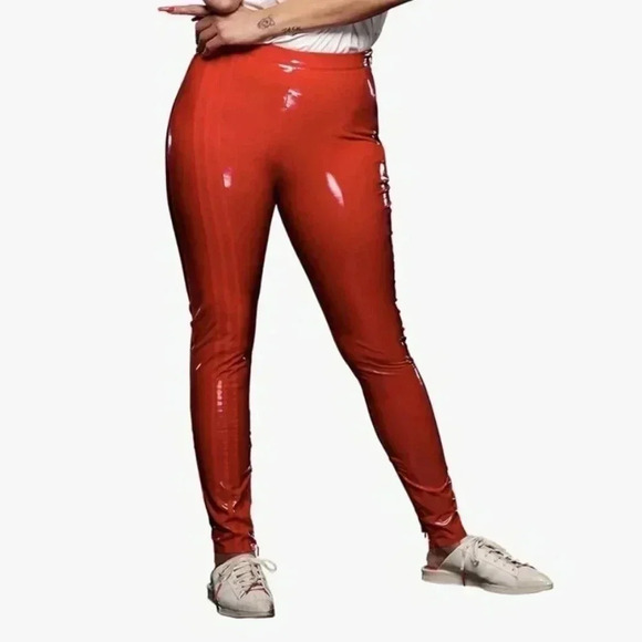 Adidas lvy Park Faux Latex Straight-Leg Pants - Picture 1 of 12
